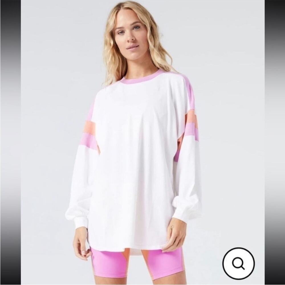 L Space To The Limit Pink & Orange Oversized Pullover Tee Sporty - Small